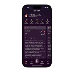 Mockup von der Sleep2 App